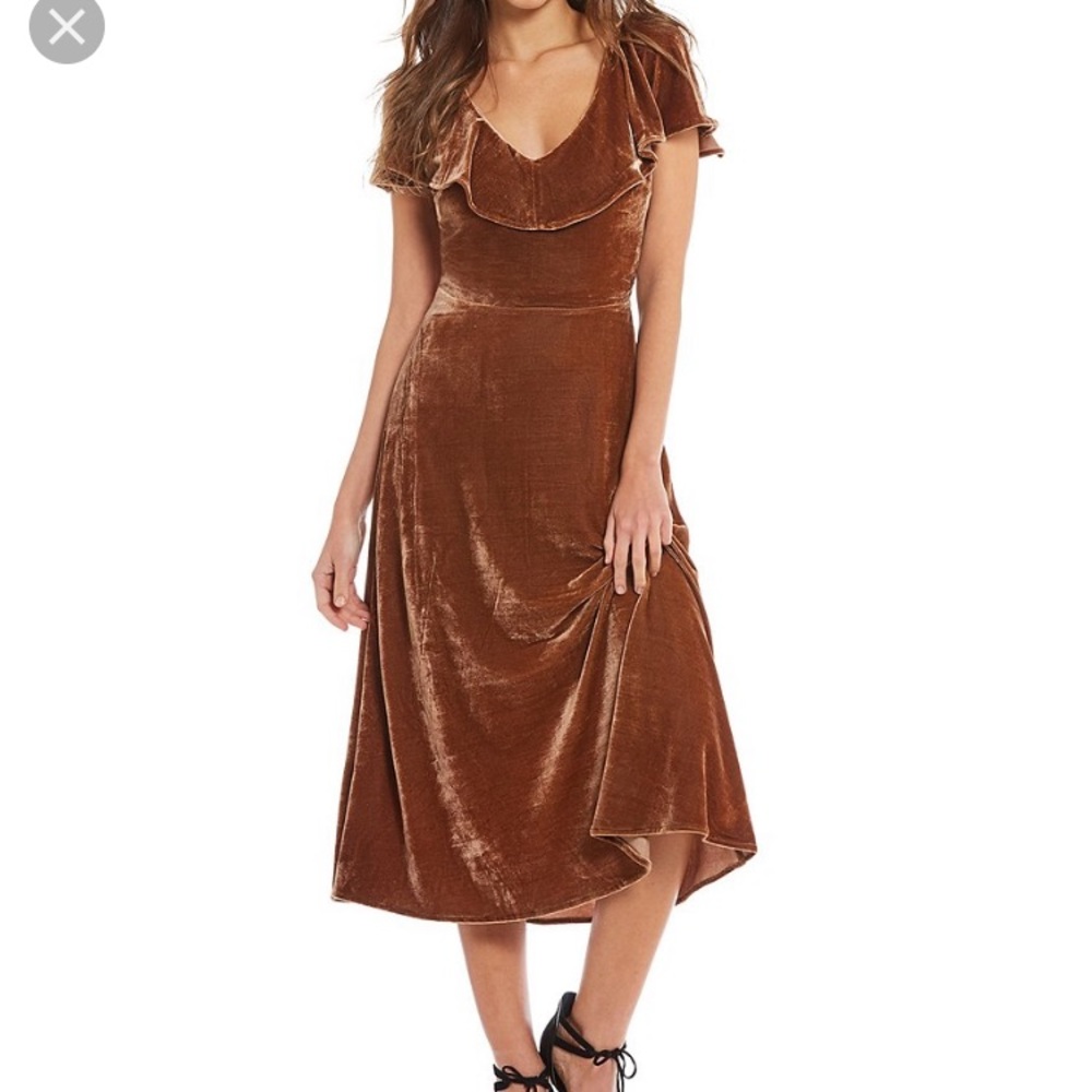 Gianni Bini Velvet Brown Dress - Picture 2 of 8